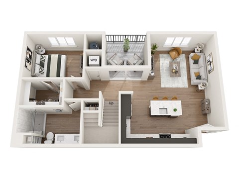 a view of the living room from the upper floor